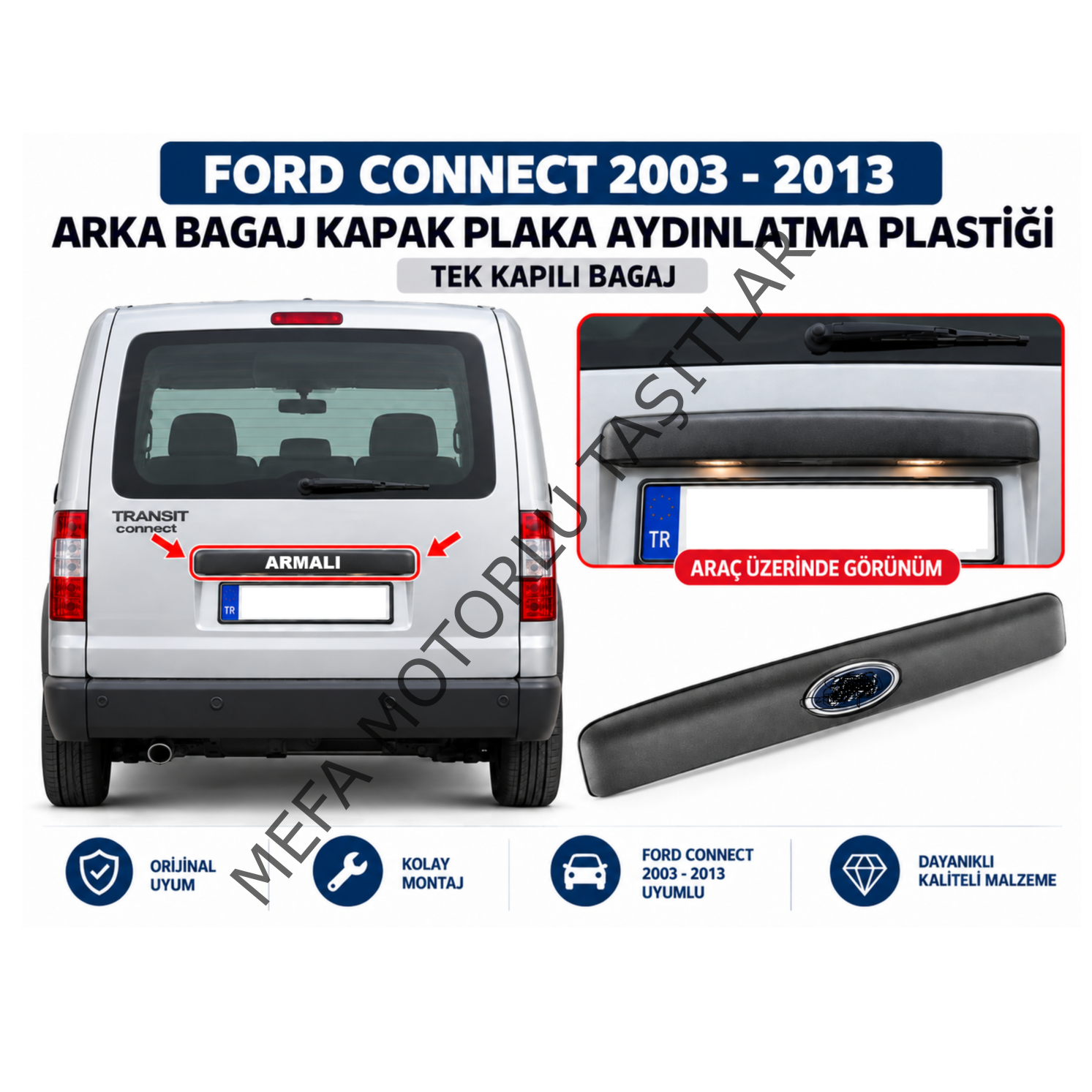 Ford Connect Bagaj Açma Kolu 2002-2013 Tek Kapı  Bagaj