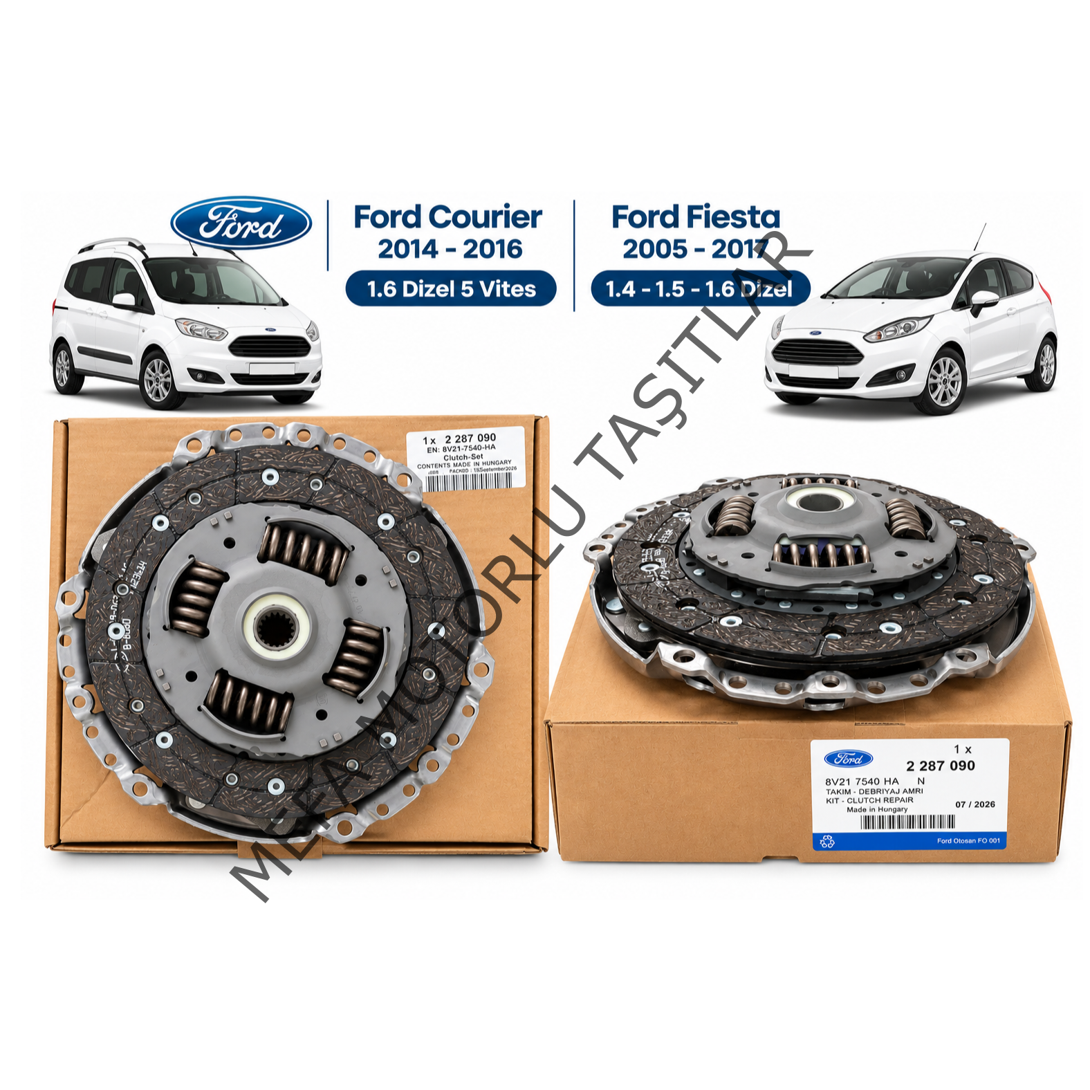 Ford Courier Baskı Balata Seti 5 Vites 2014-2016