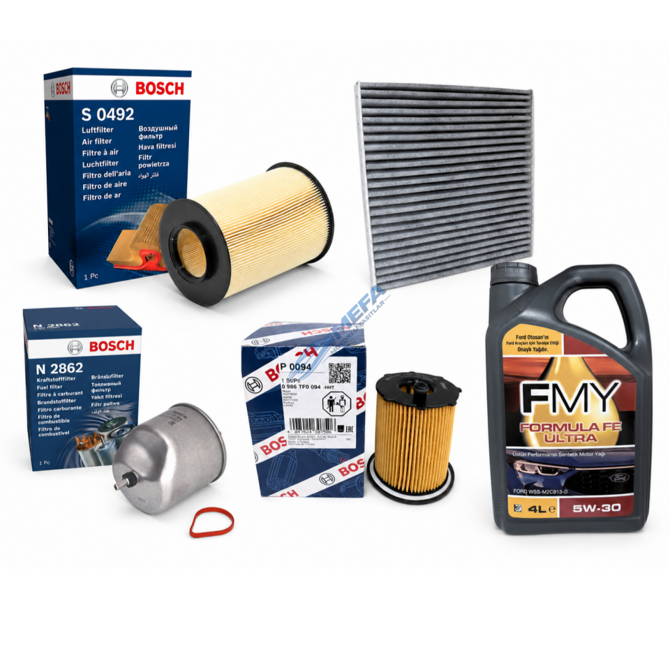 Focus Cmax Yağ Bakım Seti 1.5-1.6 Dizel 2012-2016 4 Filtre + Fmy Motor Yağı