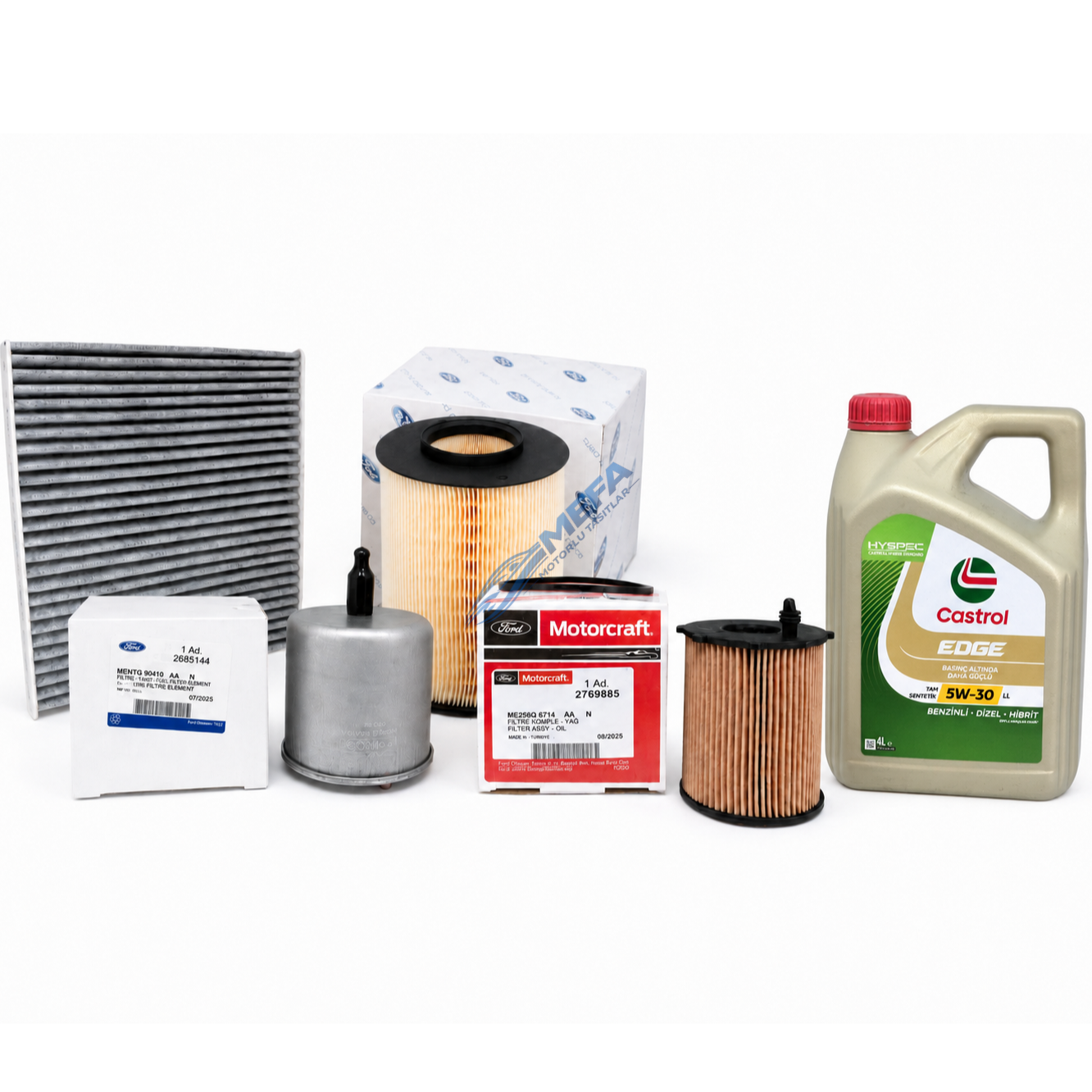 Focus Cmax Orijinal Yağ Bakım Seti 2012-2016 1.5 1.6 Dizel 4 Filtre + Castrol Motor Yağı