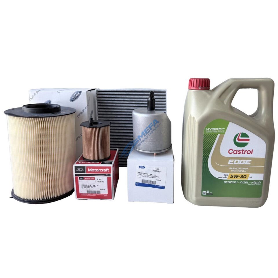Focus Cmax Orijinal Yağ Bakım Seti 2012-2016 1.5 1.6 Dizel 4 Filtre + Castrol Motor Yağı